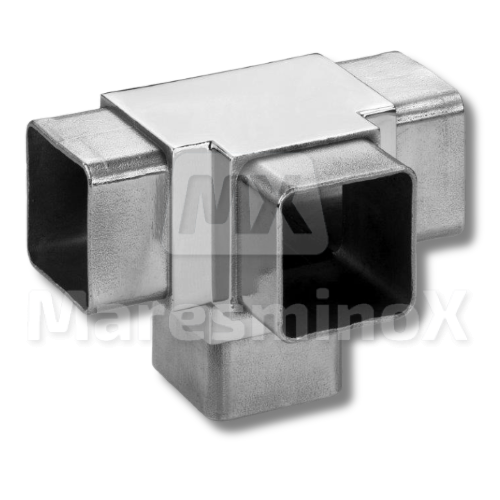 Accesorios barandillas inoxidable Conector de tipo T de cuatro salidas inoxidable