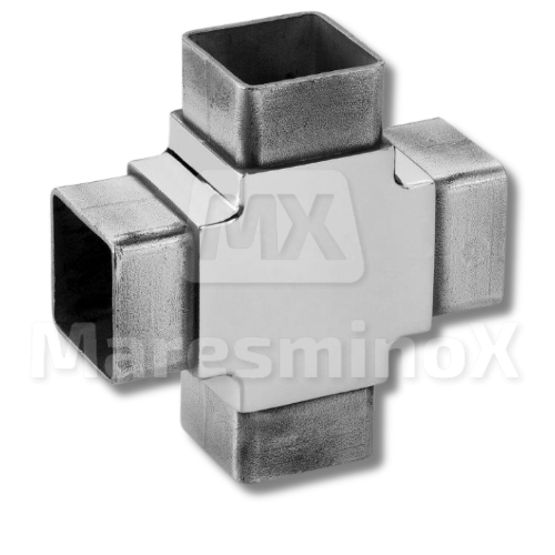 Accesorios barandillas inoxidable Conector tipo cruz de cuatro salidas inoxidable