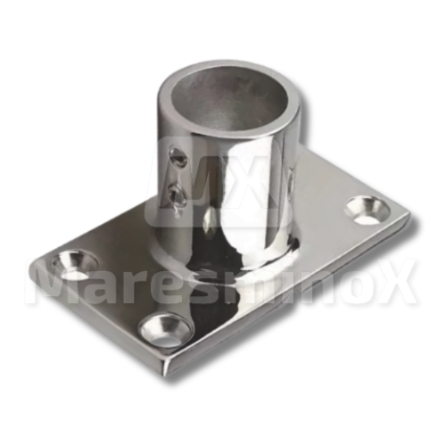 Base rectangular con mecha de 90º inoxidable
