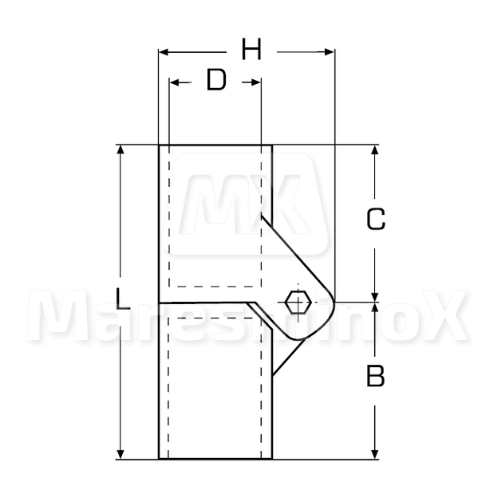 Rótula para tubo bimini inoxidable - Imagen 2